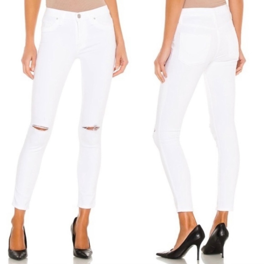 NWT Hudson Nico Midrise Super Skinny Crop White Jeans Size 26